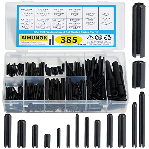 Pinnen | 385-delige Roll Pin Set – 26 Maten Veer Dowel Spanning Roll Pins – 1/8 1/4 3/8 1/16 5/64 3/32 5/16 5/32 5/16 Split Expansie Pin Assortiment Kit Voor Huisverbetering Auto Reparatie… Bevestigingsmiddelen Pinnen