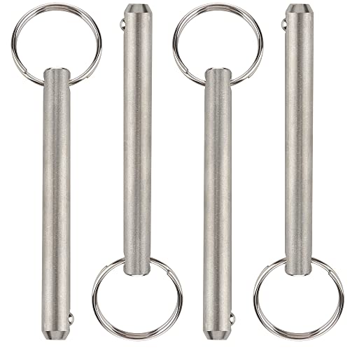 Pinnen | 4 Stuks Lange Snelle Ontgrendelingspen, Diameter 3/8″ (9,5 Mm), Bruikbare Lengte 3″ (76 Mm), Totale Lengte 3,6″ (92 Mm), Volledig 316 Roestvrij Staal, Bimini Top Pen, Maritieme Hardware Bevestigingsmiddelen Pinnen