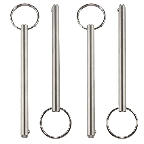 Pinnen | 4 Stuks Snelsluitpin, Diameter 5/16″ (8Mm), Totale Lengte 4.72″ (12Mm), Bruikbare Lengte 4.13″ (15Mm), Volledig 316 RVS, Bimini Top Pin, Maritieme Hardware Bevestigingsmiddelen Pinnen