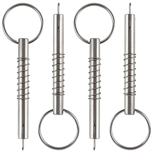 Pinnen | 4 Stuks Snelsluitpin met Drop Cam en Veer, Diameter 5/16″ (8Mm), Bruikbare Lengte 2″ (53Mm), Totale Lengte 3″ (76Mm), Volledig 316 Roestvrij Staal, Bimini Top Pin, Maritieme Hardware Bevestigingsmiddelen Pinnen