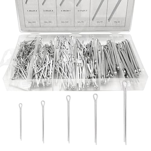 Pinnen | 555 Stuks Zware Zinkplaat Splitpennen Assortiment Kit 6 Maten Splitpen Bevestigingsclips Bevestigingsmiddelen Pinnen