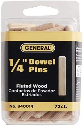 Pinnen | 840014 1/4-Inch Geribbelde Houten Dowel Pins, 72 Stuks (Verpakking van 1) Bevestigingsmiddelen Pinnen