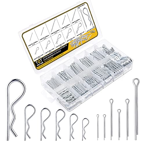 Pinnen | Cotterpin Assortiment Kit – 25 Stuks Haarspeld Cotterpins & Cotterpin Set, Cotter Sleutel R Clips Voor Aanhanger, Grasmaaier, Vrachtwagen (Verzinkt Staal) Bevestigingsmiddelen Pinnen