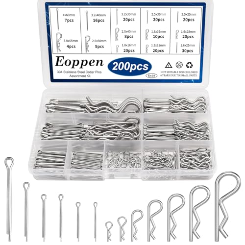 Pinnen | Cotterpin Assortiment Kit 304 RVS 13 Maten Cotterpins & R Clips Cotterpin Set Voor Hitch Pin Lock Systemen Bevestigingsmiddelen Pinnen