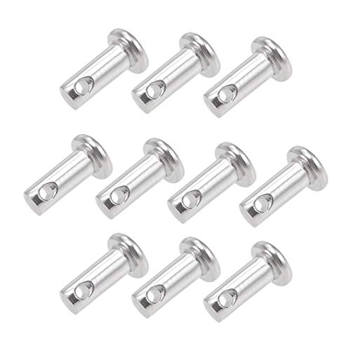 Pinnen | Enkele Gat Clevis Pinnen – 4Mm X 10Mm Platte Kop 304 RVS Link Scharnierpen 10Stuks Bevestigingsmiddelen Pinnen