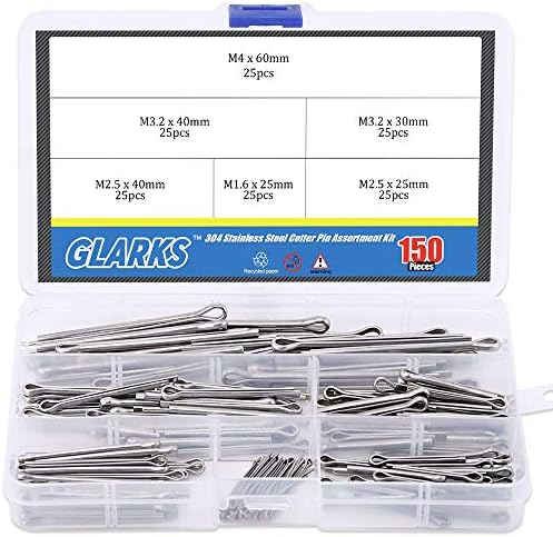 Pinnen | Glarks 15 Stuks 34 RVS Splitpen Clip Sleutelbevestiging Assortiment Kit Bevestigingsmiddelen Pinnen