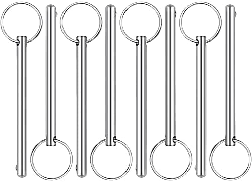 Pinnen | Snelsluitingpen voor Bimini-top, Diameter 0,25 inch, Gebruikbare lengte 2 x 19/25” (70 mm), Totale lengte 3 x 3/20” (80 mm), Bimini-toppen, Maritieme hardware, RVS trailerpen (8 stuks) Bevestigingsmiddelen Pinnen