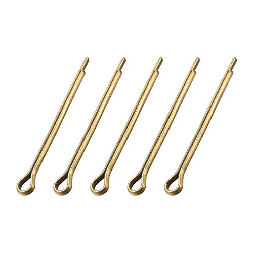 Pinnen | Splitschoefpen – 3Mm X 40Mm (1/8 Inch X 1 37/64 Inch) Massief Messing 2-Poten Goudkleurige Bevestigingsclip Sleutel 5 Stuks Bevestigingsmiddelen Pinnen