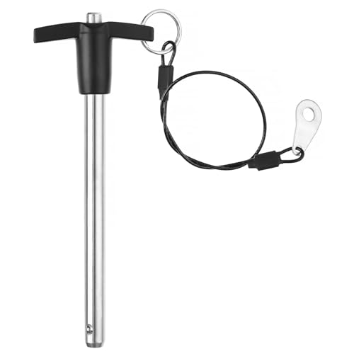 Pinnen | T-handgreep snelle ontgrendelingspin 3/8 inch diameter, roestvrijstalen kogelvergrendelingspin met drukknop en lanyard kabel, bruikbare lengte 3,94″ (9,5100 mm) Bevestigingsmiddelen Pinnen