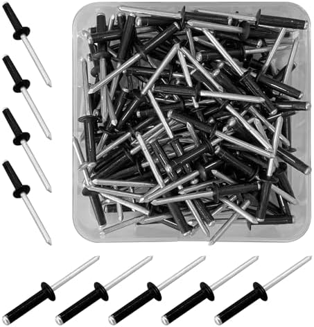 Rivetten | 12 Stuks 3/16 X 7/8 Inch Tri-Fold Exploderende Popnagels, Aluminium Grote Hoofd Tri Grip Blindnagels Voor Kajak, Auto, Meubels, (Zwart, 4.8X21Mm) Bevestigingsmiddelen Rivetten