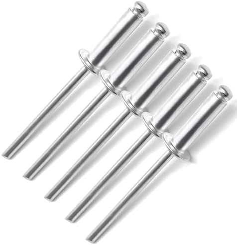 Rivetten | 150 stuks 3/32″ x 1/4″ Aluminium Blinde Popnagels, 2.4 x 6 mm Popnagels, Verpakking van 150 (Zilver) Bevestigingsmiddelen Rivetten