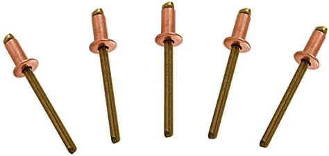 Rivetten | Koper Popnagels 1/8 Diameter Messing Mandrel Blinde Nagels Koepelkop 4-2 (1/8″ Diameter X 1/8″ Grip)(1/8″ Diameter X .63-.125 Grip Bereik) Aantal 1 Bevestigingsmiddelen Rivetten