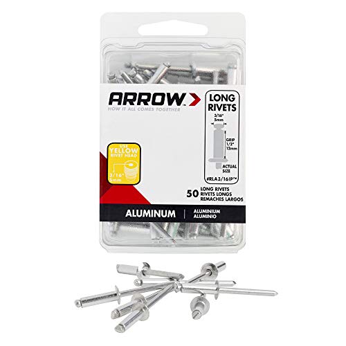 Rivetten | Rla3/16Ip Lange Aluminium 3/16-Inch Popnagels voor Metaal, Stof, Leer en Auto Reparatie, 50-Pack Bevestigingsmiddelen Rivetten