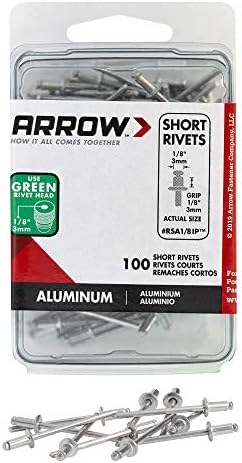 Rivetten | Rsa1/8Ip Korte Aluminium 1/8-Inch Popnagels Voor Metaal, Stof, Leer En Auto Reparatie, 100-Pack Bevestigingsmiddelen Rivetten