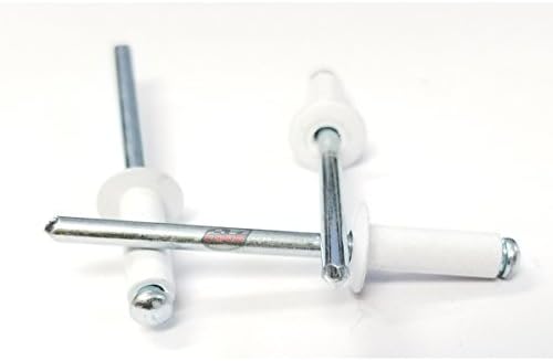 Rivetten | Witte 3/16″ Blinde Popnagels Aluminium Grote Kop Met Stalen Mandrel Bevestigingsmiddelen Gripbereik .25 – .375 Bevestigingsmiddelen Rivetten