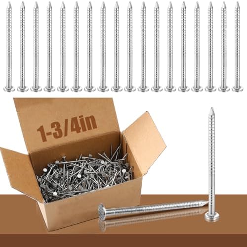 Samengevoegde bevestigingsmiddelen | 2 Pond Dozen Siding Spijkers Dakpannen en Leien Spijkers Roestbestendige 34 RVS Spijkers Gereedschapspijkers Voor Redwood, Cederhout Siding Spijker, Terras, Dakleien (1-3/4 Inch) Bevestigingsmiddelen Samengevoegde bevestigingsmiddelen