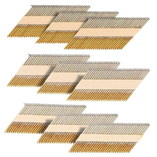 Samengevoegde bevestigingsmiddelen | 45 Stuks Frame Nagels 3 Graad Papier Tape Ronde Kop Gegalvaniseerde Samengestelde Frame Nagels, 3 X .12 Inch, 2.375 X .112 Inch, 3.5 X .12 Inch Bevestigingsmiddelen Samengevoegde bevestigingsmiddelen