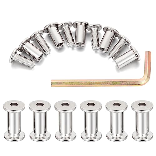 Schroef- en Boutenset Assortimenten | 2 Sets Zilveren M6X15Mm Meubelbouten En Barrel Nuts – De Veelzijdige Meubelhardware Kit Met Bindpostschroeven En Connectoren Voor Diverse Toepassingen (M6X15Mm-Zilveren Barrel Nut&Bolt) Bevestigingsmiddelen Schroef- en Boutenset Assortimenten