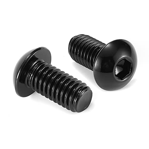 Schroeven | 1/4-20 X 3/4″ Knopkop Socket Cap Bouten Schroeven, 20 Stuks 304 RVS 18-8, Allen Hex Aandrijving, Zwarte Oxide (Inclusief Inbussleutel) Bevestigingsmiddelen Schroeven