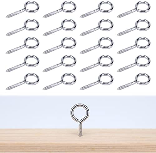 Schroeven | 20Pack 2.0Inch M4 Schroef Oog Haak Houtschroeven Metaal Haak T316 RVS Voor Hout Beveiligen Kabel Draad Terminal Ring Oogje Stand Zelftappende Oogbout Binnen Buiten Cn22 Hn1 Bevestigingsmiddelen Schroeven