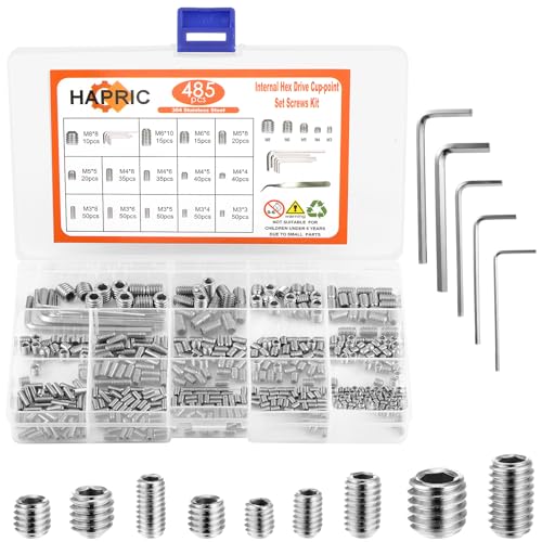 Schroeven | 485 Stuks 14 Maat Set Schroef Assortiment Kit M3/M4/M5/M6/M8 Kop Inbus Metrische Set Schroeven Assortiment Kit 34 Roestvrijstalen Kopschroeven Bevestigingsmiddelen Schroeven