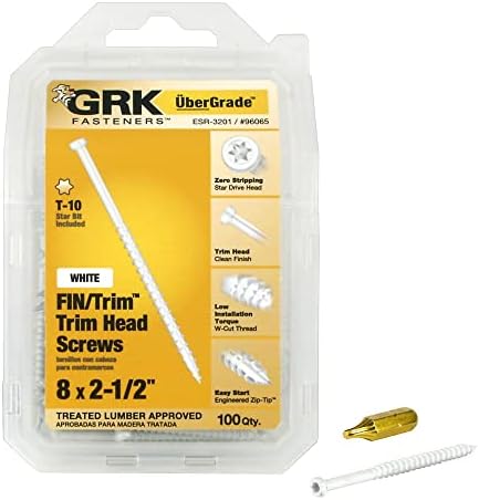 Schroeven | Grk Bevestigingsmaterialen 9665 Witte Afwerking/Trim #8 X 2-1/2″ Schroeven 1Stuk Bevestigingsmiddelen Schroeven