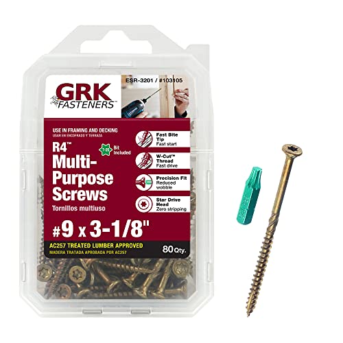 Schroeven | Grk Bevestigingsmiddelen 1315 R4#9 X 3-1/8″ Schroeven 8Stuk Bevestigingsmiddelen Schroeven