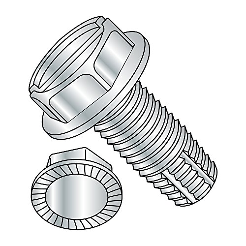 Schroeven | Kleine Onderdelen 3716Fsws Stalen Draad Snijdende Schroef, Verzinkte Afwerking, Getande Zeskantige Wasmachinekop, Sleuf Aandrijving, Type F, 3/8″-16 Draadmaat, 1″ Lengte (Verpakking van 1) Bevestigingsmiddelen Schroeven