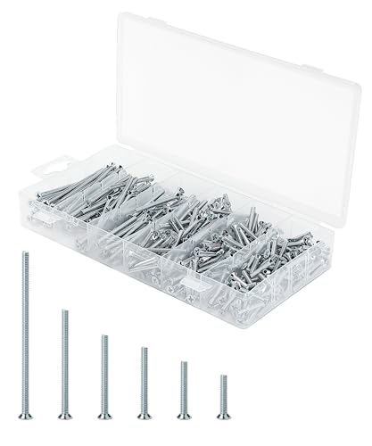 Schroeven | – Machine Schroeven Assortiment Kit, 370 Stuks, #6-32 Platte Kop Phillips Machine Schroeven, Assorted Schroeven, Wandplaat Schroeven, Stopcontact Schroeven, Elektriciens Schroeven Kit, Platte Kop Schroeven, Bevestigingsschroeven Bevestigingsmiddelen Schroeven