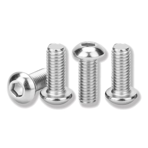 Schroeven | Metuja M6-1.X2Mm 3Pcs, Knopkop Inbusbouten, RVS, Professionele Set Schroef, Duidelijke en Volledige Draad, Zilverheldere Afwerking Meubelbout, Allen Hex Aandrijving Bevestigingsmiddelen Schroeven