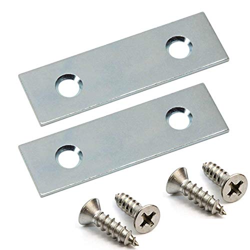 Schroeven | Zink Geplateerde Stalen Herstelplaat 1/2″ X 2″ (10 Stuks) Met 20 Stuks 1/2″ X 4 Gauge Platte Kop Phillips Schroeven 20 Schroeven Bevestigingsmiddelen Schroeven