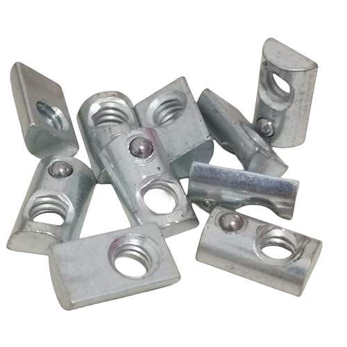 T-Nuten | 1/4-2 Stalen Rol In T-Nut Met Balveer, Geschikt Voor 11 Serie Of 1 Inch Basis Aluminium Extrusie Profielrail (2 Packs) Bevestigingsmiddelen T-Nuten