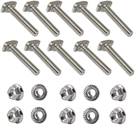 T-Nuten | 1Pcs M5 X 3Mm Hamerkop Bout T Schroef, 1Pcs M5 Zeskant Flensmoeren Set, Koolstofstaal Verchroomd Voor 22 Series Standaard T-Slot Aluminium Profiel Bevestigingsmiddelen T-Nuten