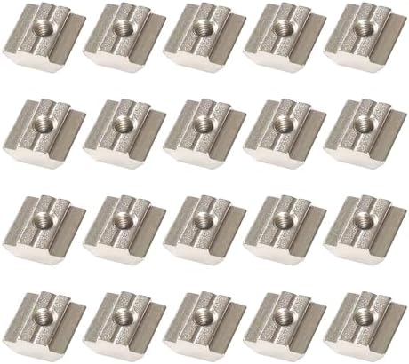 T-Nuten | 20 Stuks 3030 Serie M6 Glijdende T-moeren Metrische M6 Draad Invoegen T-moer Voor Europese Standaard T-Slot Aluminium Extrusieprofiel Bevestigingsmiddelen T-Nuten