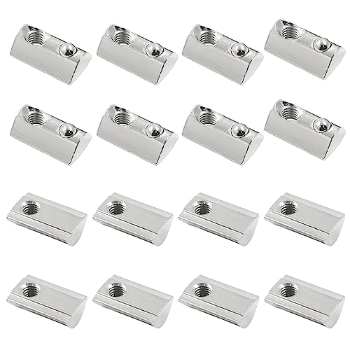 T-Nuten | 3 Stuks 44 Serie M6 Halve Ronde Roll In Veer T Moeren, Koolstofstaal Roll Bal Elastische Moeren Voor Europese Standaard 4 Serie 8Mm T-Slot Aluminium Extrusieprofiel Bevestigingsmiddelen T-Nuten