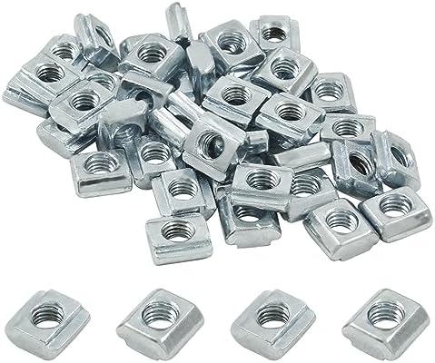 T-Nuten | 5 stuks 22 serie schuif T-moeren van koolstofstaal, M5 T-groefmoer met hamerkop, M3 T-schuifmoeren bevestigingsmoer assortiment voor aluminium profiel, 3D-printer, CNC-router Bevestigingsmiddelen T-Nuten