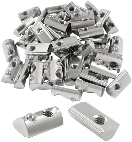 T-Nuten | 5 stuks Roll In Spring T-Nokken, 33 Serie M6 Halve Ronde T-Sleuf Moer Bal Geladen Elastische T-Nok, Koolstofstaal T-Nok voor T-Sleuf 8Mm 3 Serie Aluminium Extrusieprofiel Bevestigingsmiddelen T-Nuten