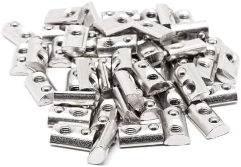 T-Nuten | 50 Stuks M4 T-moer, 2020 2040 2080 Serie Halve Ronde Inrolveer T-moeren Inrolveer Veerbelaste T-moer T-gat Voor Europese Standaard Aluminium Profiel Accessoires Bevestigingsmiddelen T-Nuten