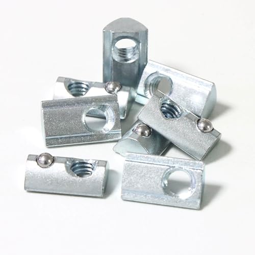 T-Nuten | 5/16″-18 Stalen Roll-In T Moeren met Balveer, Zelfuitlijnende Roll-In T-Slot Accessoires voor 15 Serie of 1,5 Inch Aluminium Extrusieprofiel, 2 Stuks Bevestigingsmiddelen T-Nuten