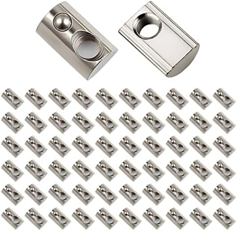 T-Nuten | 6 Stuks M5 Veer T-moer, M5 T-sleufmoer, M5 T-sleufmoeren Roll-In Veer Kogelbelast voor Aluminium Extrusieprofiel 3D Printer Machine Industrie Bevestigingsmiddelen T-Nuten