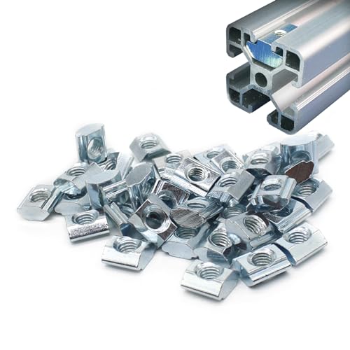 T-Nuten | 80 Stuks 20 Serie Extrusie M6 T Slide Moer M6 Tee Sliding In Moer Voor 2020 Geëxtrudeerde Aluminium Connector Beugels Met 2020 Serie Extrusie Profiel Rail Bevestigingsmiddelen T-Nuten