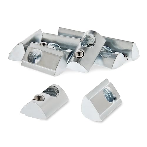 T-Nuten | 8020, 13040, 15 40 Serie 5/16-18 Stalen Zelfuitlijnende Roll-In T-Nut Met Balveer – T-Slot Accessoires Voor Aluminium Extrusie – Hardware Moeren (25 Verpakking) Bevestigingsmiddelen T-Nuten