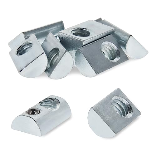 T-Nuten | 8020, 3923, 10 Serie 1/4-20 Stalen Roll-In T-Nut met Balveer – T-Slot Accessoires voor Aluminium Extrusie – Bevestigingsmoeren (10) Bevestigingsmiddelen T-Nuten