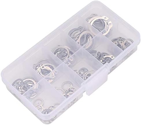 Veringringen | 100 Stuks C Clip Externe Bevestigingsringen 10 Maten C Type Veer Elastische Externe Veiligheidsnap 304 RVS Ring Circlip Ring Assortiment Set Met Een Opbergdoos Bevestigingsmiddelen Veringringen