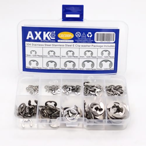 Veringringen | 12/2 Stuks/Doos 34 RVS E Clip Ring Wasmachine Assortiment Kit Circlip Bevestigingsring Voor As Bevestiger M1.5~M1 (2) Bevestigingsmiddelen Veringringen