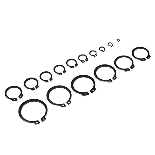 Veringringen | 150 Stuks Zwarte C Clips Snap, Circlip Sluitring Circ Clips 30Mm Ring Winkel Assortiment, 3Mm – 32Mm Interne & Externe Lock Snap Behoudsring Circlip Voor Industriële Bevestigingsmiddelen, 18 Maten Met Doos Bevestigingsmiddelen Veringringen