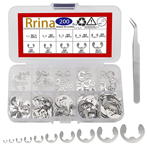 Veringringen | 2 Stuks 34 RVS E-Clip Externe Bevestigingsklemmen Ring Wasmachine Circlip Snap Retainer Ringen Assortiment Kit 1 Maten 1,5 Mm Tot 1 Mm Bevestigingsmiddelen Veringringen