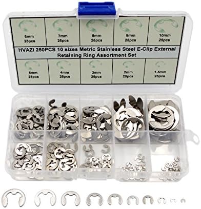 Veringringen | 25 Stuks RVS E-Clip Externe Bevestigingsring Assortiment Set Bevestigingsmiddelen Veringringen