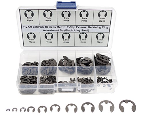 Veringringen | 3 Stuks E-Clip Externe Bevestigingsring Assortiment Set (Zwart Legeringsstaal) Bevestigingsmiddelen Veringringen