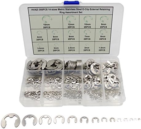 Veringringen | 35 Stuks RVS E-Clip Externe Bevestigingsring Assortiment Set Bevestigingsmiddelen Veringringen